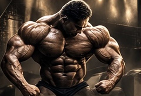 Bodybuilder holding a most-muscular pose